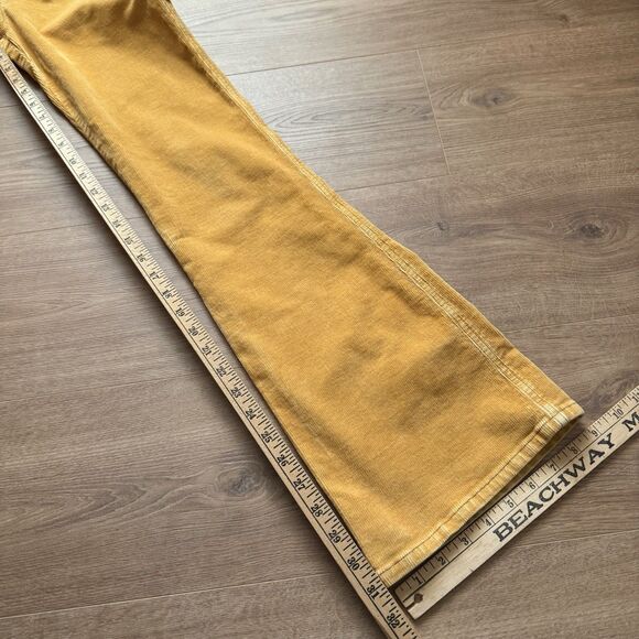 Vintage 90s Hollister Womens 30” Waist Low Rise Corduroy Gold Yellow Flare Pants - Picture 10 of 10
